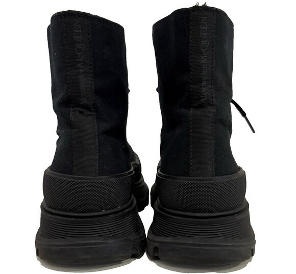 Alexander McQueen Canvas High Top Boots Black Lug Sole Sneakers EU 43.5 Designer main image 16